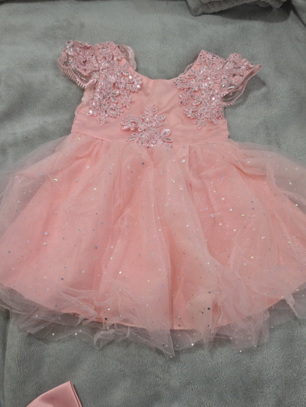 Girls Pink Lace & Tulle Party Dress